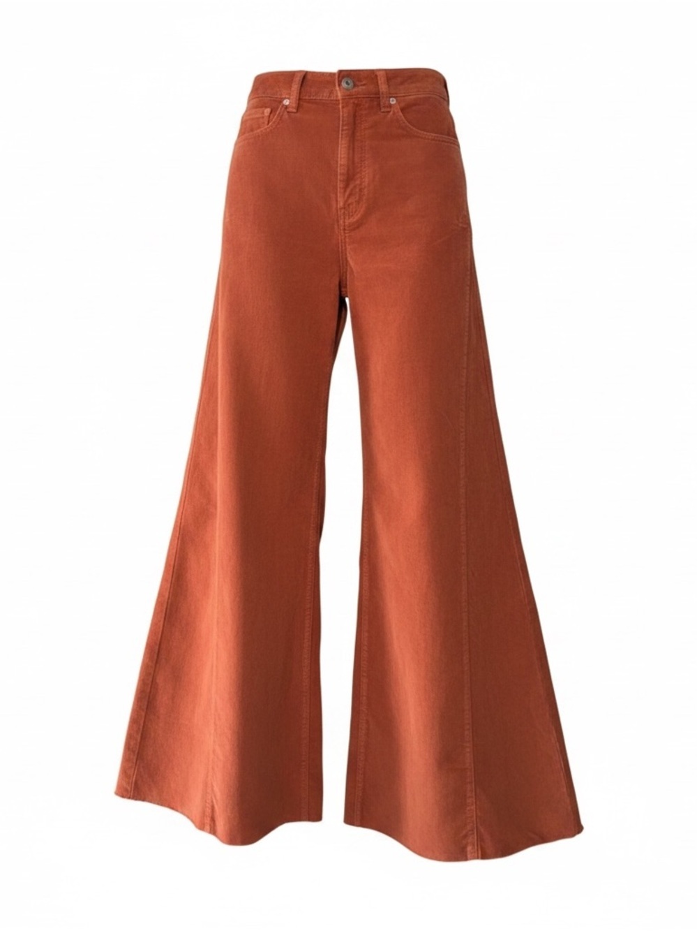 We The Free Free People Rust Corduroy Super Flare Bell Bottom Pants Size 26